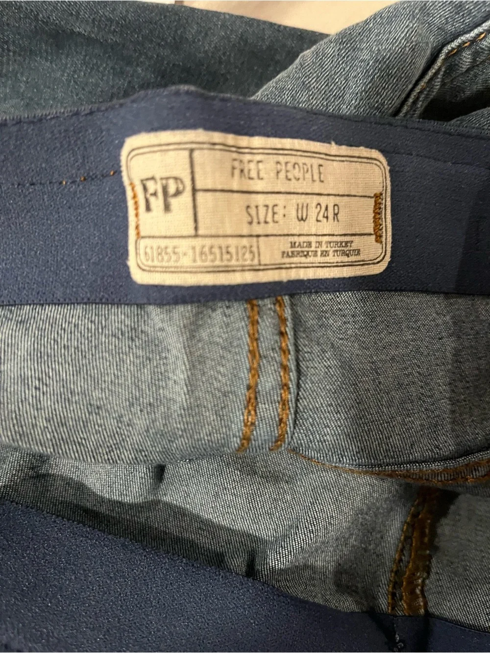 Free People Dark Blue High-Rise Flared Jeans